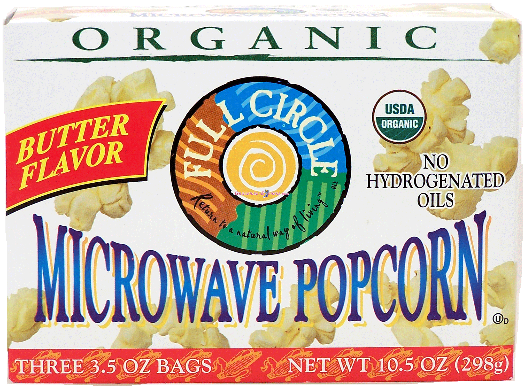 Full Circle&nbsp;&nbsp;organic microwave popcorn, butter flavor, 3-bags Full-Size Picture